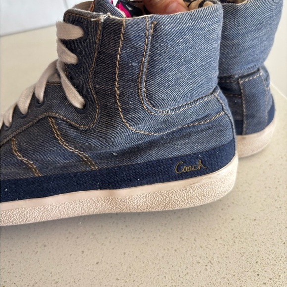 Coach Ellis Denim Poppy High Top Women Sneakers Shoes Size 7 B - Picture 8 of 11